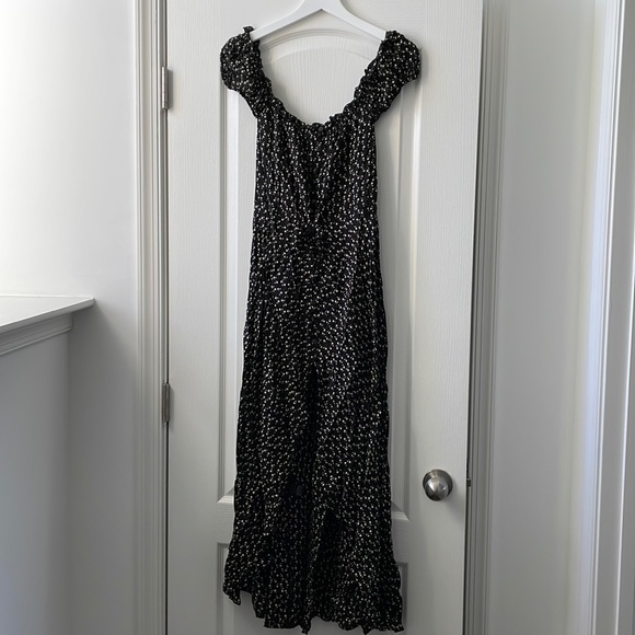 Auguste Button Down Dress Black Flowers - Picture 5 of 12